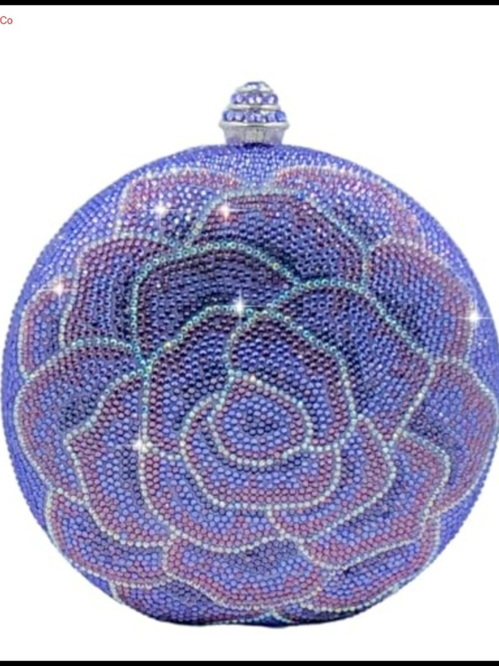 Rhinestone Clutch Purse Crystal Evening Bag Formal Round Satin Mini